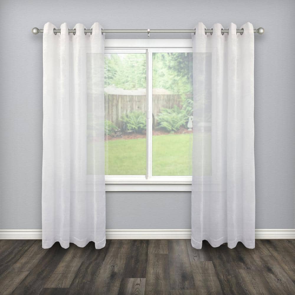 Adjustable Nickel Curtain Rod with Finial 36-72 Inches