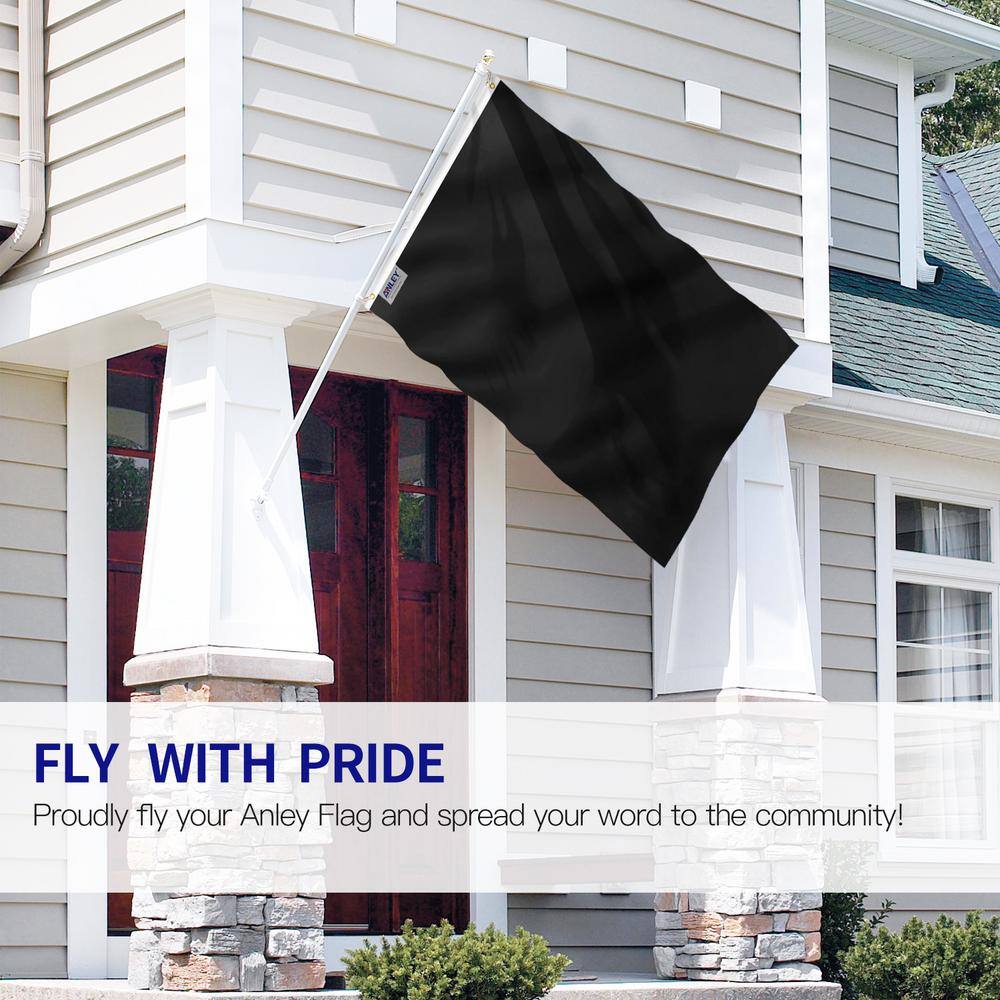 Solid Black Polyester 3x5 Foot Outdoor Flag with Brass Grommets