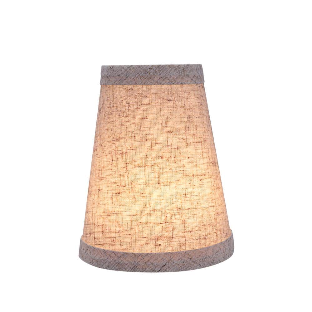 Beige Linen Empire Chandelier Clip-On Lamp Shades, Set of 6
