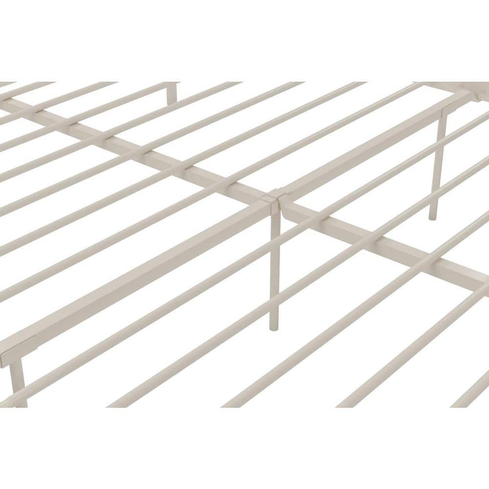 Marion Queen White Metal Canopy Platform Bed with Headboard