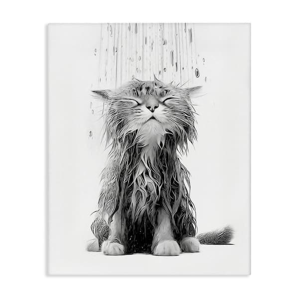 Kitten Bathroom Splash by Annalisa Latella Unframed Graphic Art Print Animal 30 in. x 24 in.