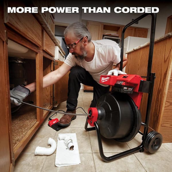 M18 18V Lithium-Ion 3/8 in. x 75 ft. Cable Cordless Drain Cleaning Drum Machine Kit