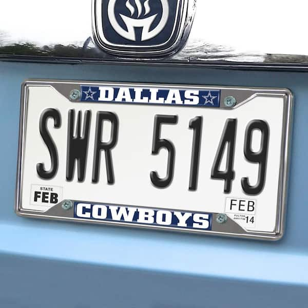 Set of 2 - Dallas Cowboys Black Plastic License Plate Frames Car