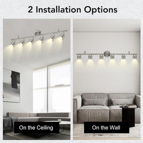 Lecoht 3.7 ft. 6-Light Brushed Nickel Integrated LED Ceiling