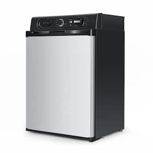 19 in. 2.1 cu. ft. Retro Mini Refrigerator in Black, Silver Camper Gas Refrigerator 120V Quiet Outdoor Camper RV Fridge