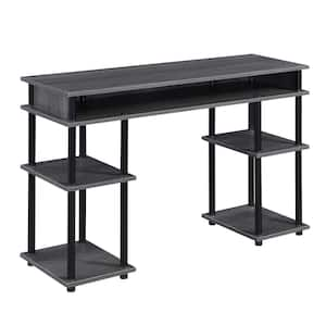 Designs2Go 47.25 in. W Charcoal Gray and Black No Tools Student Desk