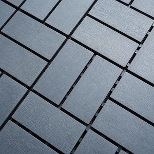 1 ft. x 1 ft. All-Weather Outdoor Plastic Interlocking Deck Tiles, Garage Floor Tiles in Gray Pattern 4 (44 Per Case)