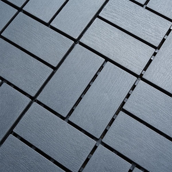 YOFE 1 ft. x 1 ft. All-Weather Outdoor Plastic Interlocking Deck Tiles, Garage Floor Tiles in Gray Pattern 4 (44 Per Case)