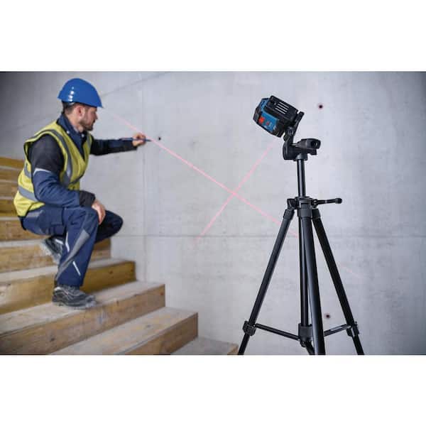 Bosch - 50 ft. Dual Power Battery Red Beam Self-Leveling Cross-Line Laser Level