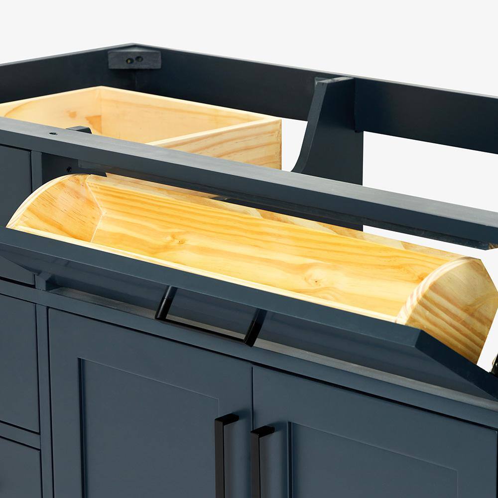 Midnight Blue 60" Freestanding Hardwood Bathroom Vanity