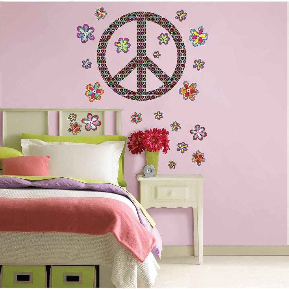 WallPops 39 in. x 17.5 in. Peace Wall Decal WPK99063 The Home Depot