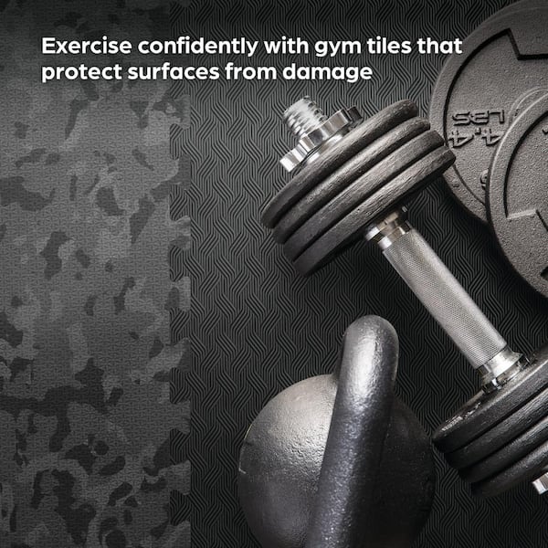 Gray Camo 25 in. x 25 in. x 0.55 in. Dual Sided Impact Foam Gym Tile (17.35 sq. ft.)