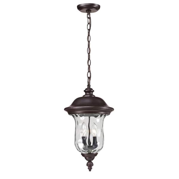 Lawrence 2-Light Bronze Incandescent Outdoor Hanging Pendant
