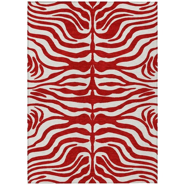 Chantille Machine Washable Indoor/Outdoor Abstract ACN1042 Red 2 ft. 6 in. x 3 ft. 10 in. Area Rug