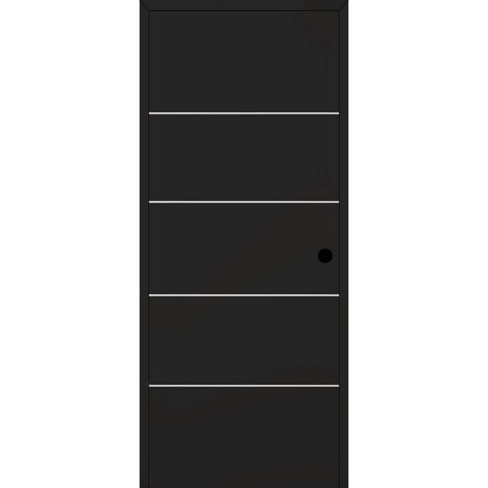 Optima 4H DIY-Friendly 18 in. x 80 in. Left Hand Black Matte Solid Composite Core Wood Single Prehung Interior Door price history on PriceWatchPro