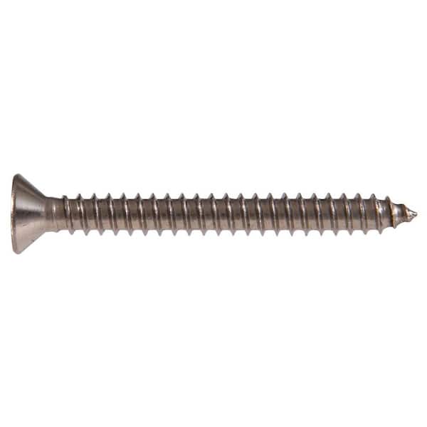 #10 1 in. Slotted Flat-Head Sheet Metal Screws (20-Pack)