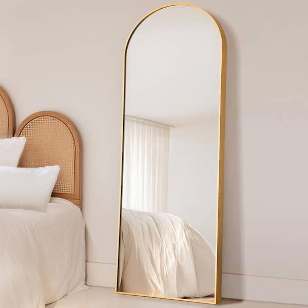 Kacee 71x28 Full Length Mirror with Standing Holder Aluminum Alloy Frame  Floor Mirror Golden (with Stand) - The Pop Home