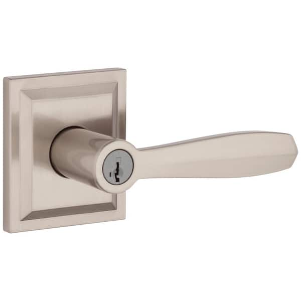 BOSTON Door Lever Knurled Handle with full locking system - Satin