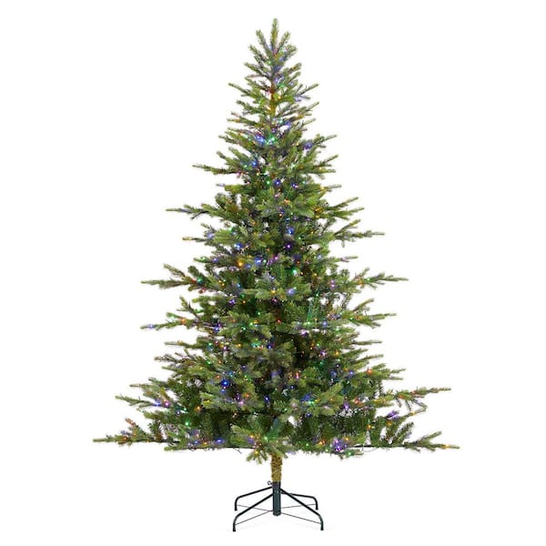 7.5 ft. Pre-Lit Green Full Fir Artificial Christmas Tree with 1600 Warm White/Multi-color Horse Race LED Lights