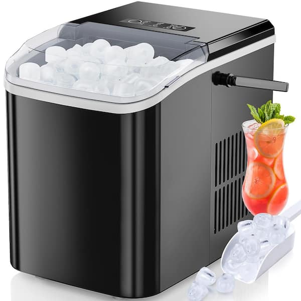 FIRNEWST 13 in. 27 lbs. Bullet Polypropylene Portable Countertop Portable Ice Maker in Black