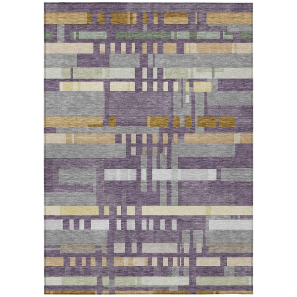 Chantille Machine Washable Indoor/Outdoor Abstract ACN3051 Plum 10 ft. x 14 ft. Area Rug
