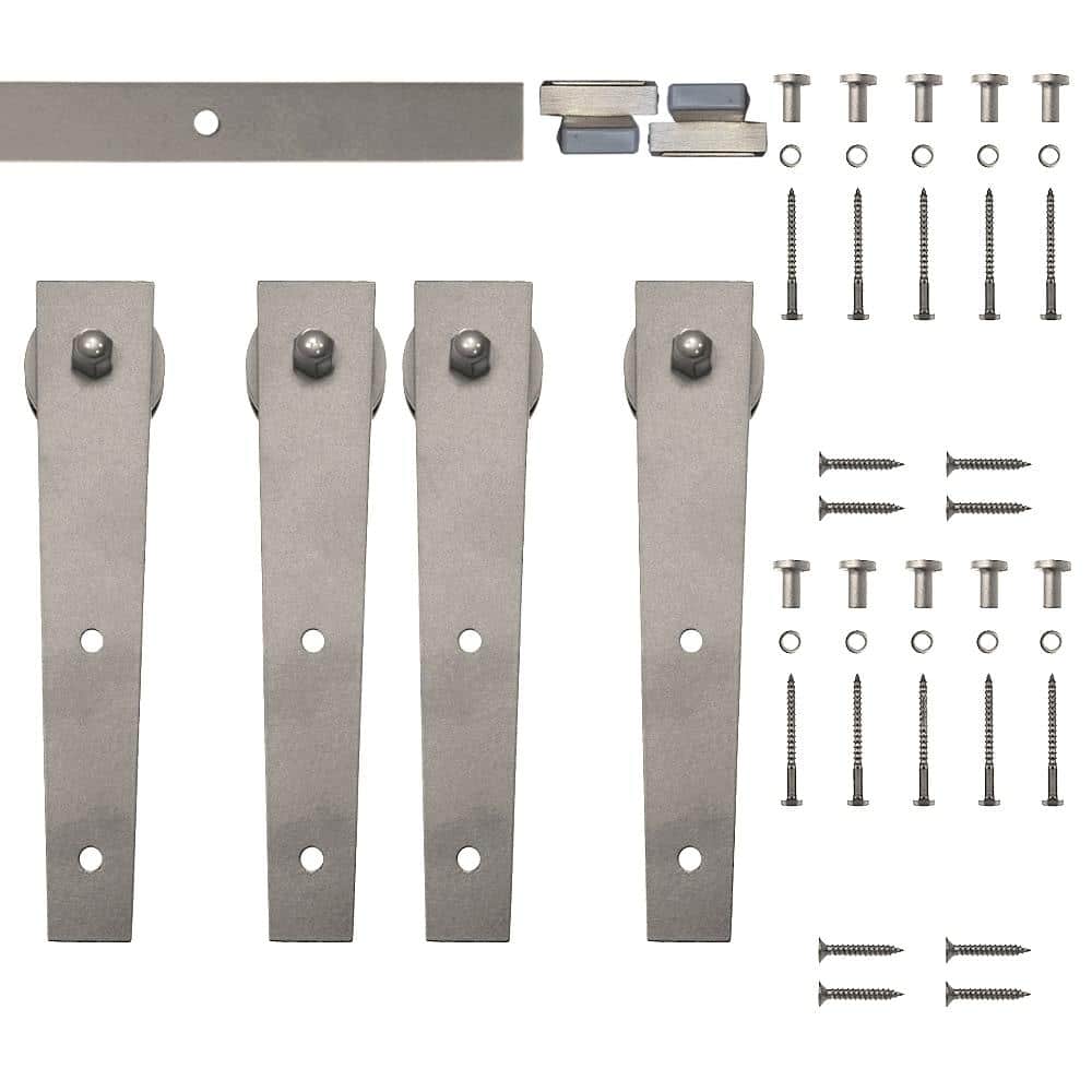 Quiet Glide 72-Inch Satin Nickel Double Barn Door Kit