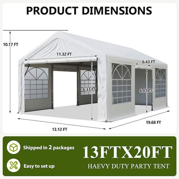 COVERONICS 13 ft. x 20 ft. Outdoor Party Tent with Removable