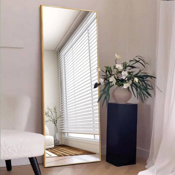 Sxiawe 22 in. W x 65.1 in. H Oversized Gold Metal Frame Modern