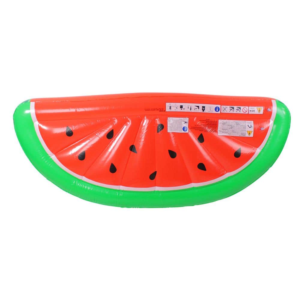 Pool Central 70.5 in. Inflatable Watermelon Lounge Pool Mat, Red -  33377599