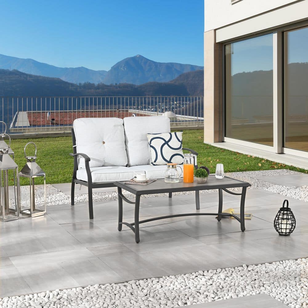 2-Piece Outdoor Conversation Set with Off-White Cushions price history on PriceWatchPro