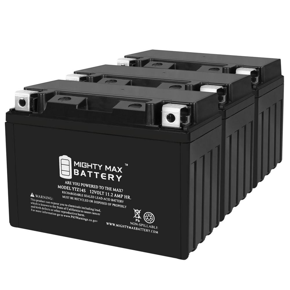 MIGHTY MAX BATTERY YTZ14S -12 Volt 11.2 AH, 230 CCA, Rechargeable ...