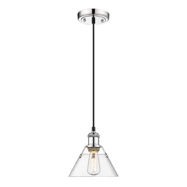 Golden Lighting Orwell 100-Watt 1-Light Chrome and Clear Glass Mini Pendant Light