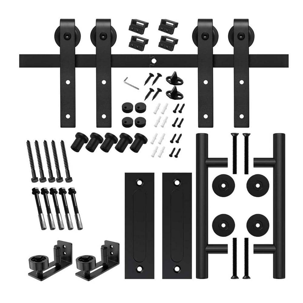 8 ft./96 in. J-Shaped Double Barn Door Hardware Kit With 2 Handles price history on PriceWatchPro