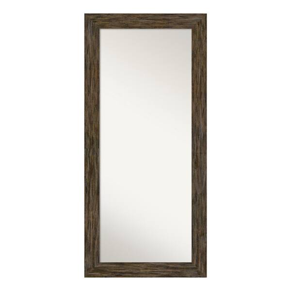 Amanti Art Oversized Distressed Brown Wood Beveled Glass Mirror (67.12 in. H X 31.12 in. W)