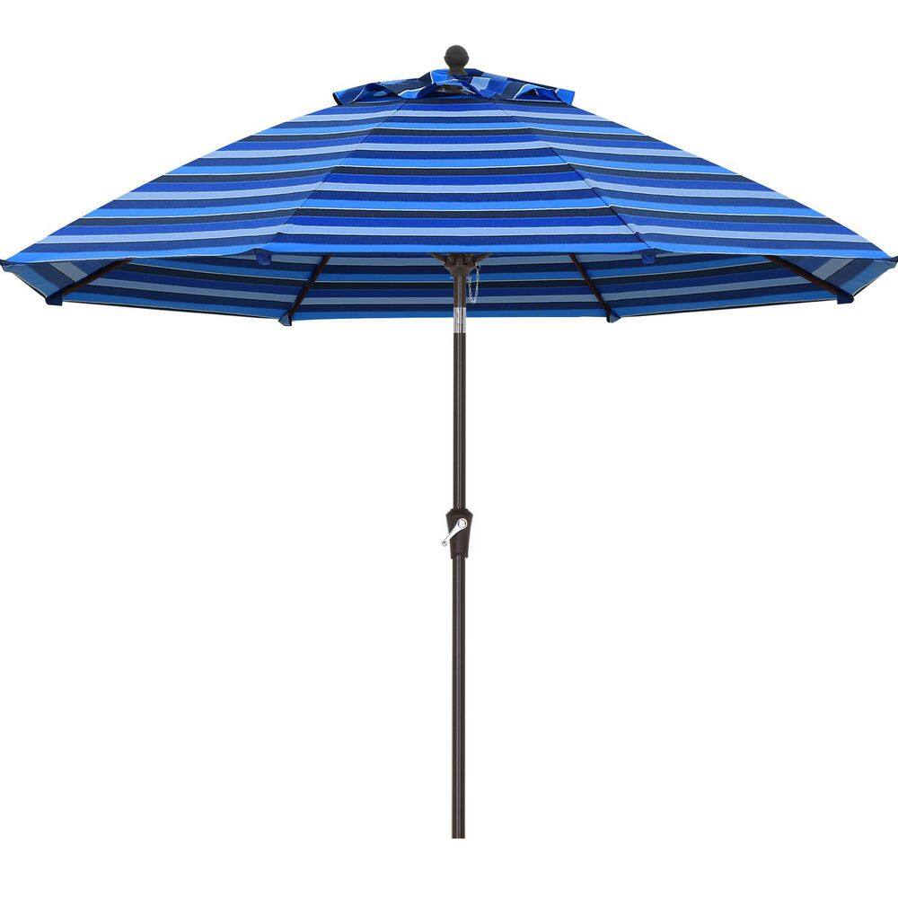 9 ft. Steel Market Push Tilt Outdoor Patio Umbrella, with 5-Year-Non-Fading Olefin Fabric in Navy and Blue Stripe price history on PriceWatchPro