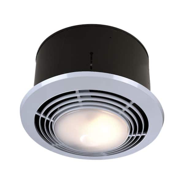 Bathroom Exhaust Fan w Light and Heater Ceiling Automatic Reset Powerful 70 CFM 