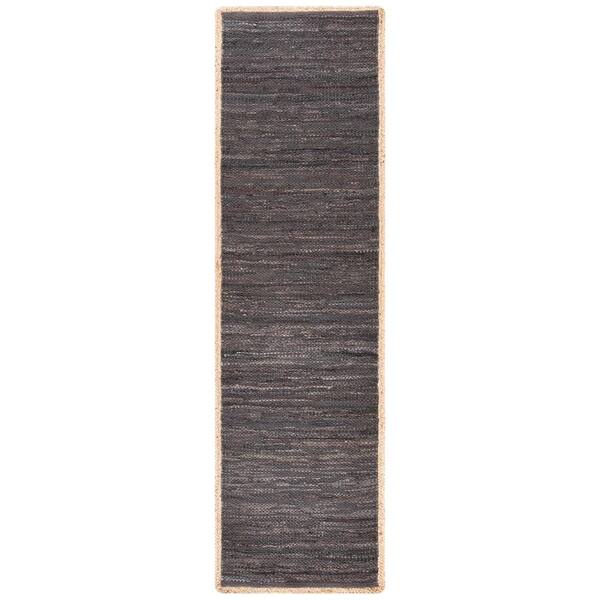 SAFAVIEH Cape Cod Chocolate/Natural 2 ft. x 8 ft. Border Runner Rug