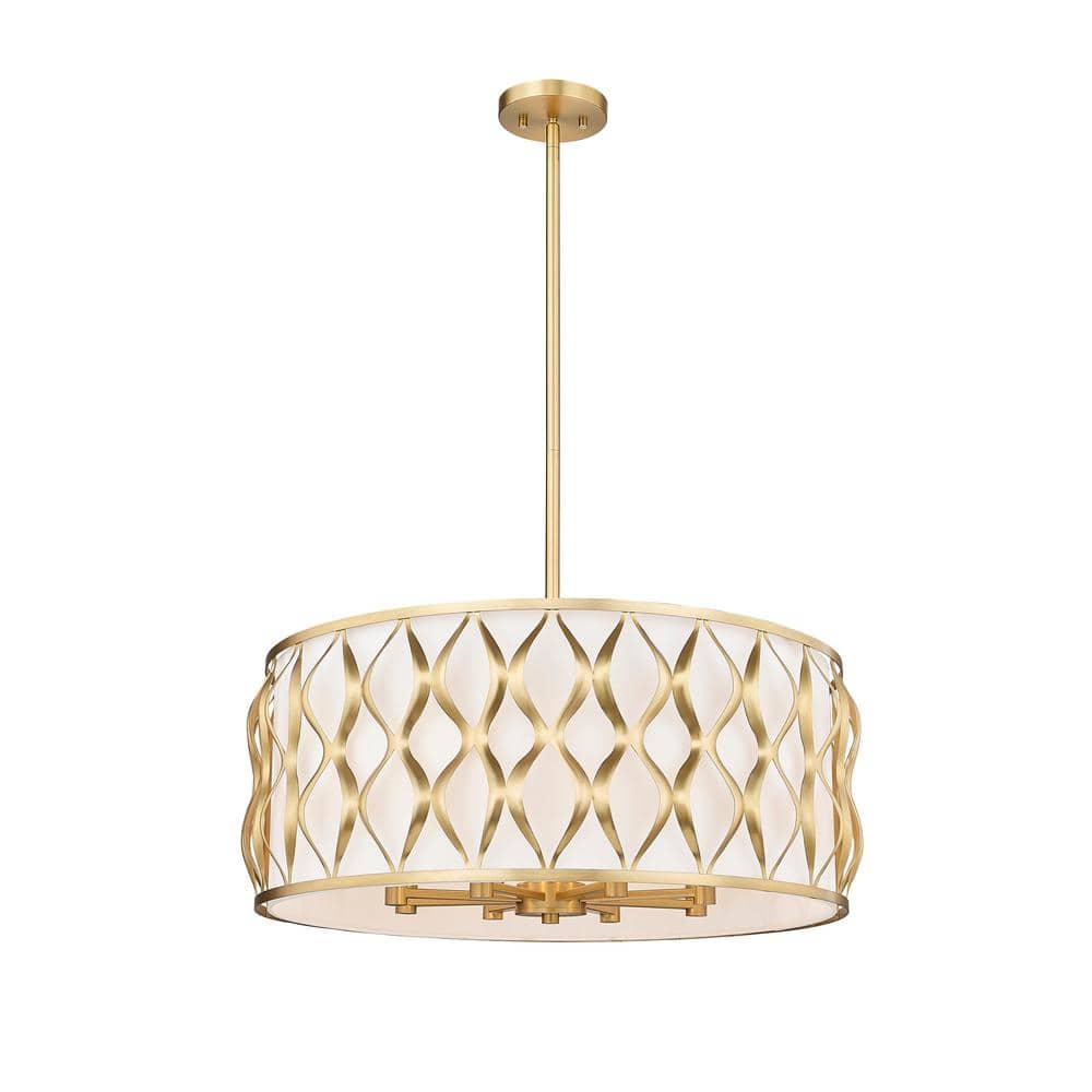 Modern Gold Drum 8-Light Indoor/Outdoor Pendant
