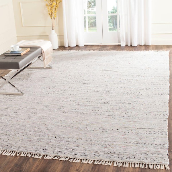 Rag Rug Ivory/Multi 10 ft. x 14 ft. Striped Area Rug