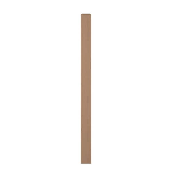 4 in. D x 4 in. W x 58 in. L Unfinished Poplar Wood Square Newel