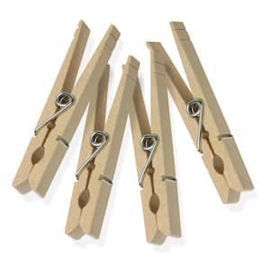 6-Pack Wooden Clothespins With Strong Steel Springs 50 PCS Laundry Clothesline 