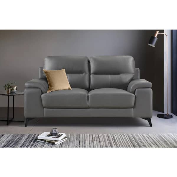 EVERGLADE HOME Ocala 124 in. W Slope Arm Polyester Rectangle Sofa in Gray