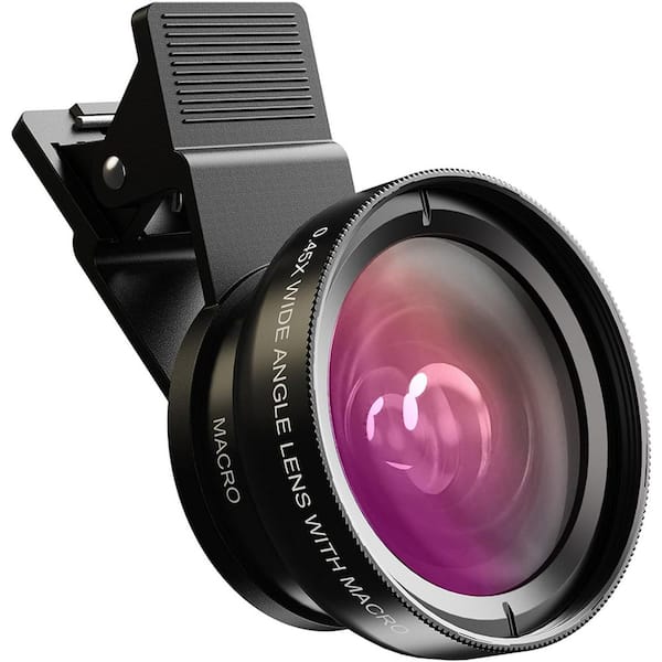 OBJLGEV 2 in 1 Phone Camera Lens Kit for iPhone Android 12.5X Macro 0.45X Wide Angle Lens with Travel Bag