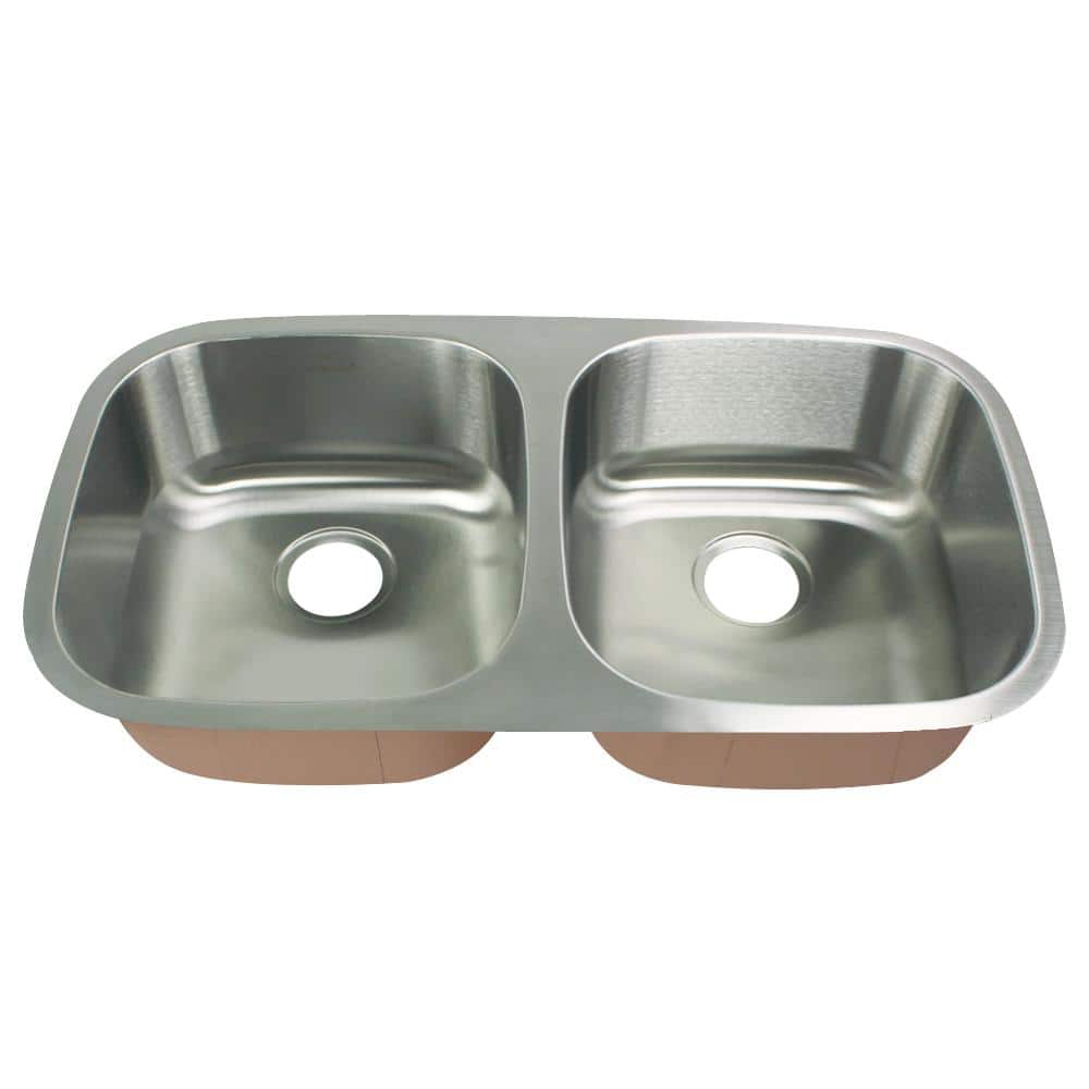 Classic 32'' Double Bowl Brushed Stainless Steel Undermount Kitchen Sink