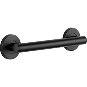 Contemporary 12 in x 1-1/4 in. Concealed Screw ADA-Compliant Decorative Grab Bar in Matte Black
