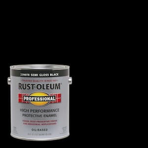 1 gal. High Performance Protective Enamel Semi-Gloss Black Oil-Based Interior/Exterior Industrial Paint (2-Pack)