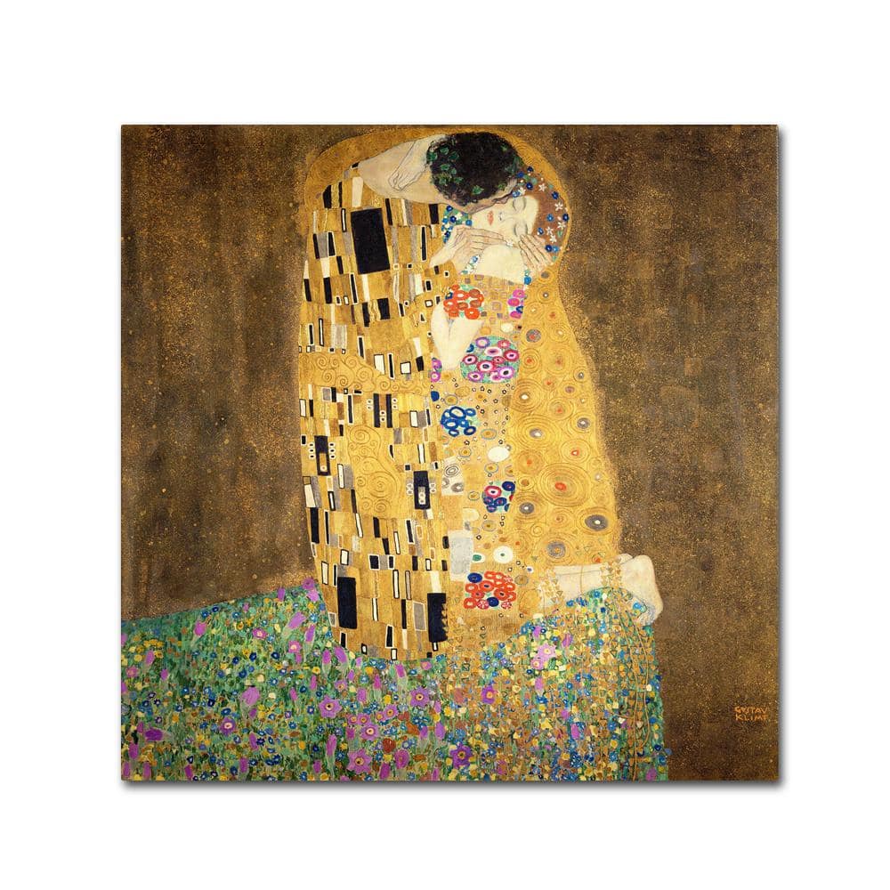 Kiss at starry night - pop art painting on large canvas, kissing couple,  inspired by Gustave Klimt Golden kiss , Luis Vuitton Channel, wall art,  decor, gift Painting by Tatsiana Yelistratava
