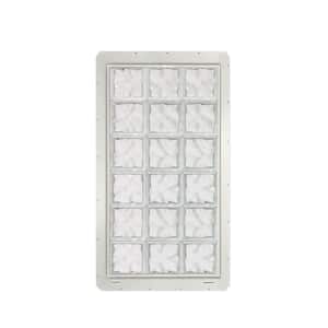 24.25 in. x 46.75 in. x 3.25 in. Wave Pattern Vinyl Framed Glass Block Window with White Colored Vinyl Nailing Fin