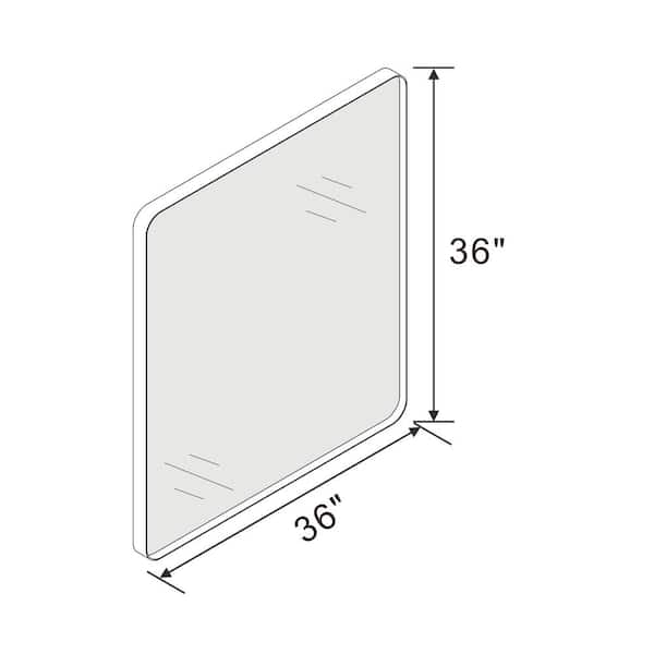 Klajowp 36 in. W x 36 in. H Large Rectangular Framed Wall Mounted Bathroom Vanity Mirror in Brushed Nickel