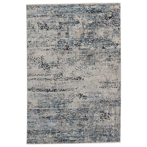 VIBE BY JAIPUR LIVING Halston Gray/Blue 5 ft. 3 in. x 7 ft. 6 in. Abstract Rectangle Area Rug